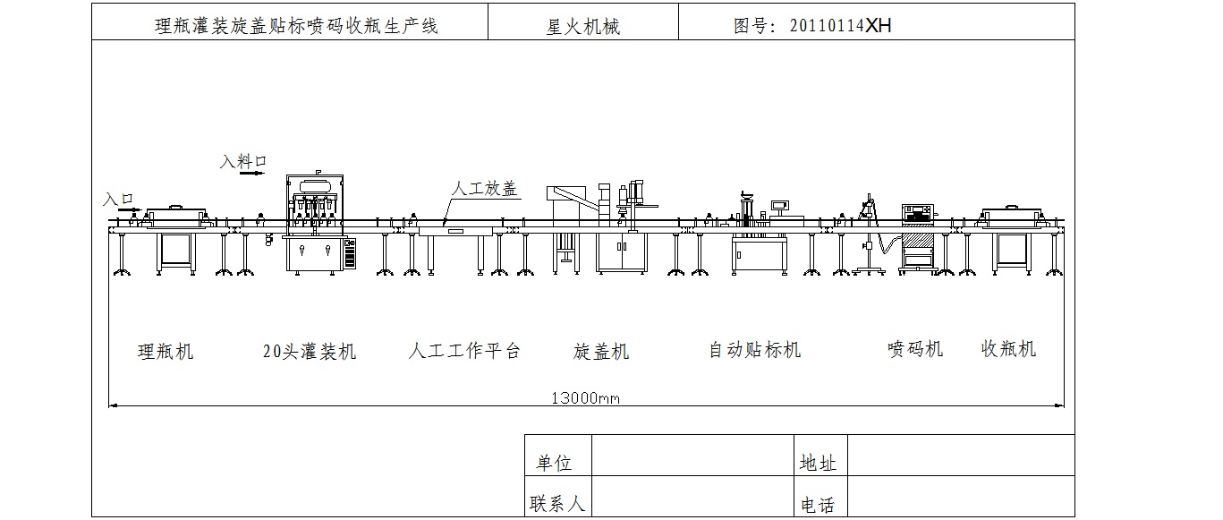 理瓶灌装旋盖贴标喷码收瓶生产线(图1)